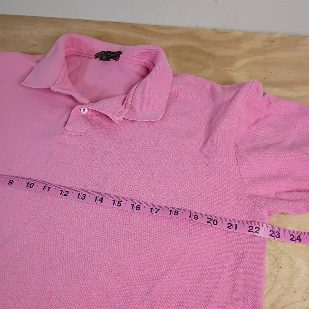 Vintage Cross Creek Polo Shirt Men's L Pink Solid 100% Cotton Made in USA